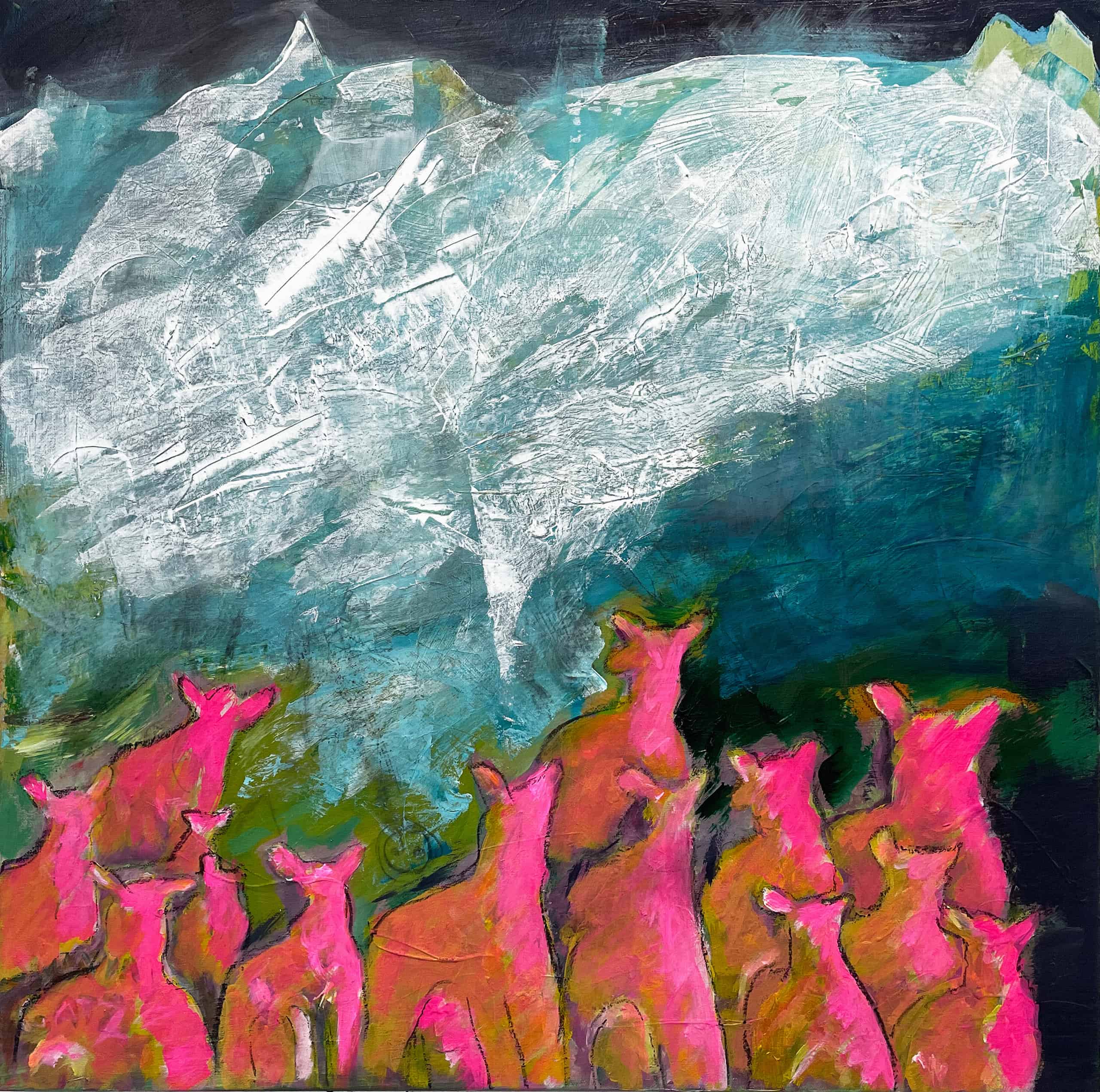 Sylvia Gatz "Untitled (Massif central)" (2021). Acrylic on canvas. 80 x 80 cm