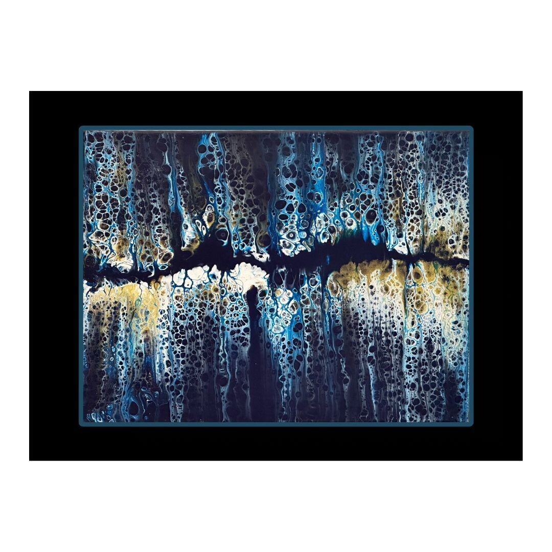Caropour "Caves" (2021) Swipe Pour. Acrylic on Canvas. 40 x 50 x 2 cm